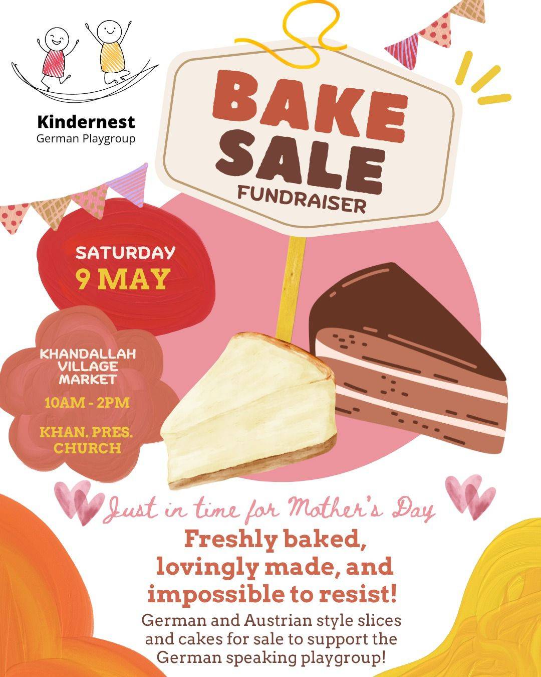 Bake sale fundraiser announcement poster